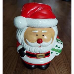 Vintage Little Santa Claus Cookie Treat Jar 7 3/4” Tall
